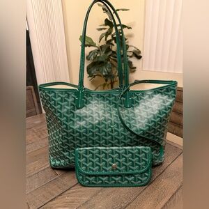 Emerald Green Tote and Matching Wallet, NWOT